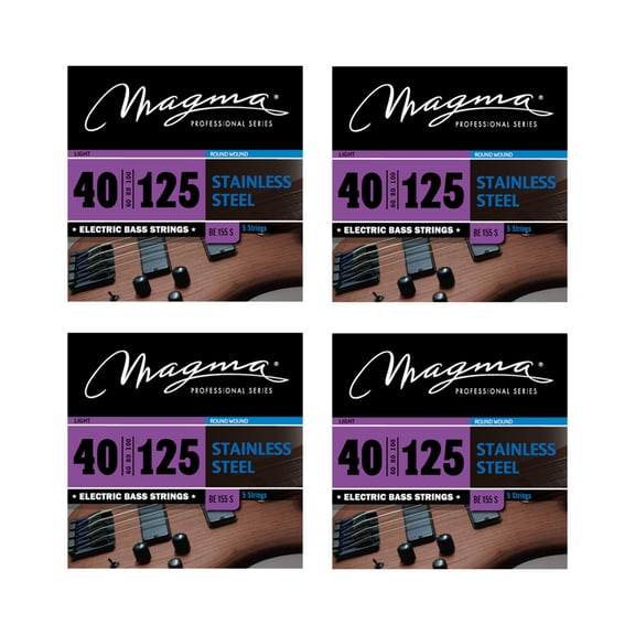 Magma Electric Bass Strings Light - Stainless Steel Round Wound - Long Scale 34" 5 Strings Set, .040 - .125 (BE155S)