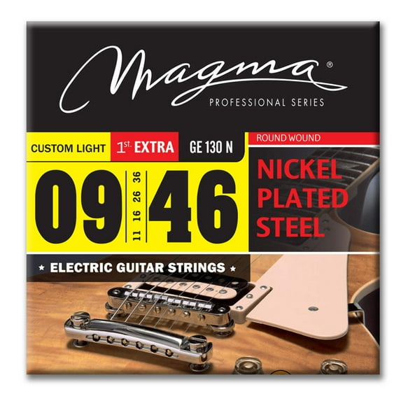 Magma Electric Guitar Strings Custom Ligth Gauge Nickel-Plated Steel Set, .009 - .046 (GE130N)