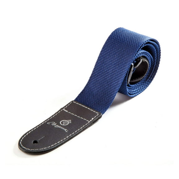 Magma Leathers 2" Soft-hand Polypropylene Guitar Strap with Leather Ends Blue (07MP03.)
