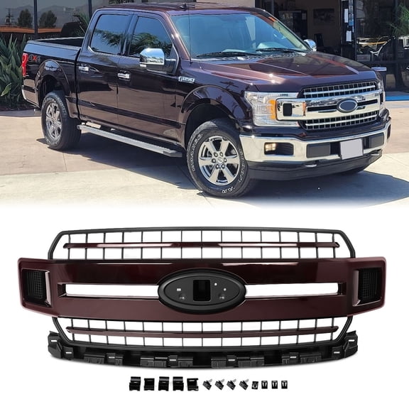 Magma Red Front Radiator Grille Grill Assembly XLT Style For 2018 2019 2020 Ford F-150 F150