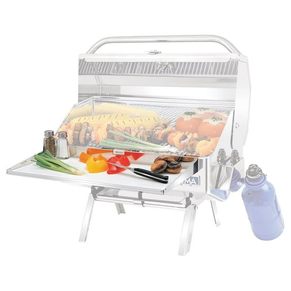 Magma A10-902 Marine Rectangular Grill Serving Tray | 9" x 18" or Larger Grill Surface | Stainless Steel Grill Tray |BBQ Accessory | Portable Grill Accessory