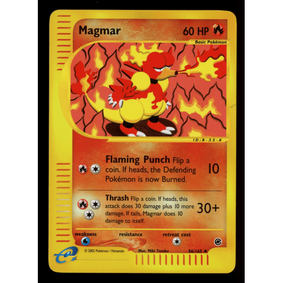 Magmar 2002 Pokemon Expedition Base Set Uncommon #86/165 Reverse Holo English Lightly Played