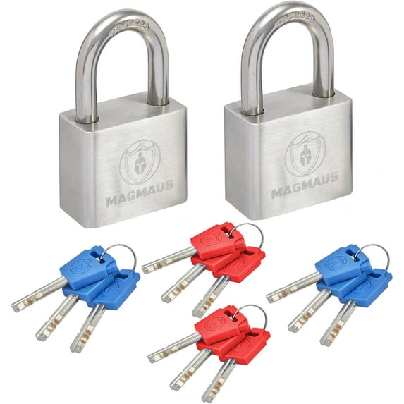 Magmaus® PD2/40 Heavy-Duty Anti-Cut Padlock with 12 Keys for Storage Unit, Gate, Containers - 40mm