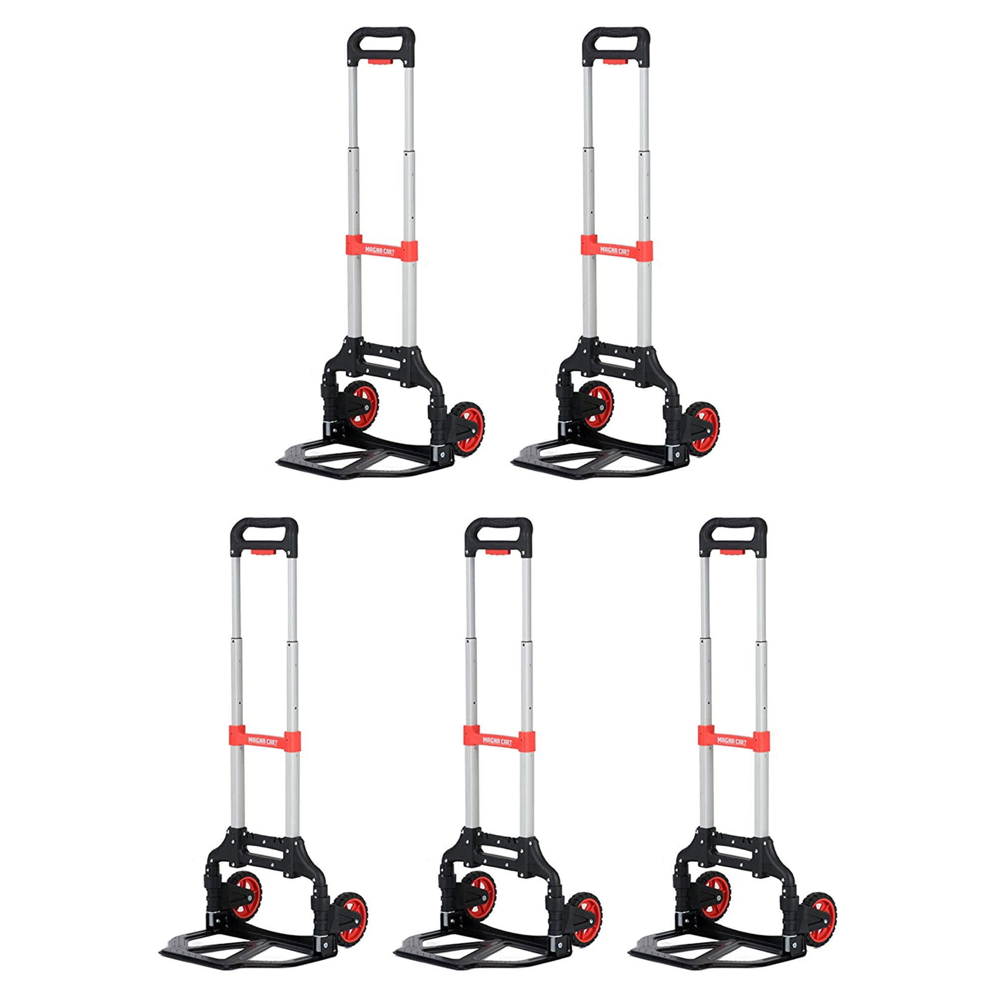 Magna Cart Extendable 150lb Capacity Folding Hand Truck Dolly (5 Pack)