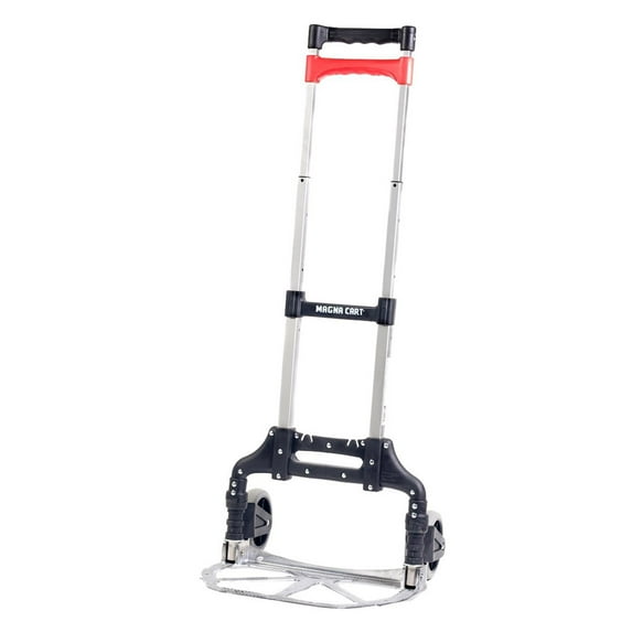 Magna Cart Personal Folding Aluminum Hand Truck, 150lb Capacity, Black/Red