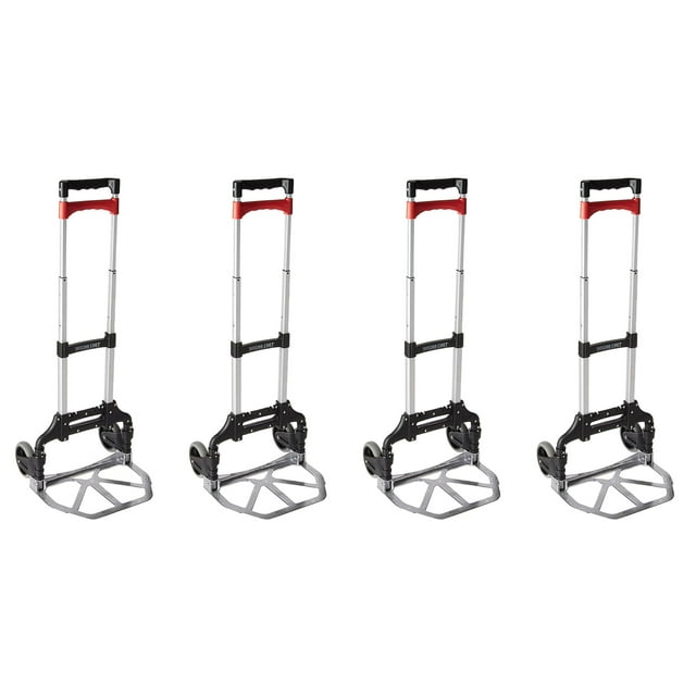 Magna Cart Personal MCI Folding Hand Truck with Rubber Wheels, (4 Pack)