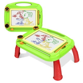 Adofi Magnetic Drawing Board for Toddlers.Doodle Etch A Sketch Toys for 1 2 3 4 5 6 Year Old Girls Boys.4-Color Erasable Doodle Board Writing Pad Gift