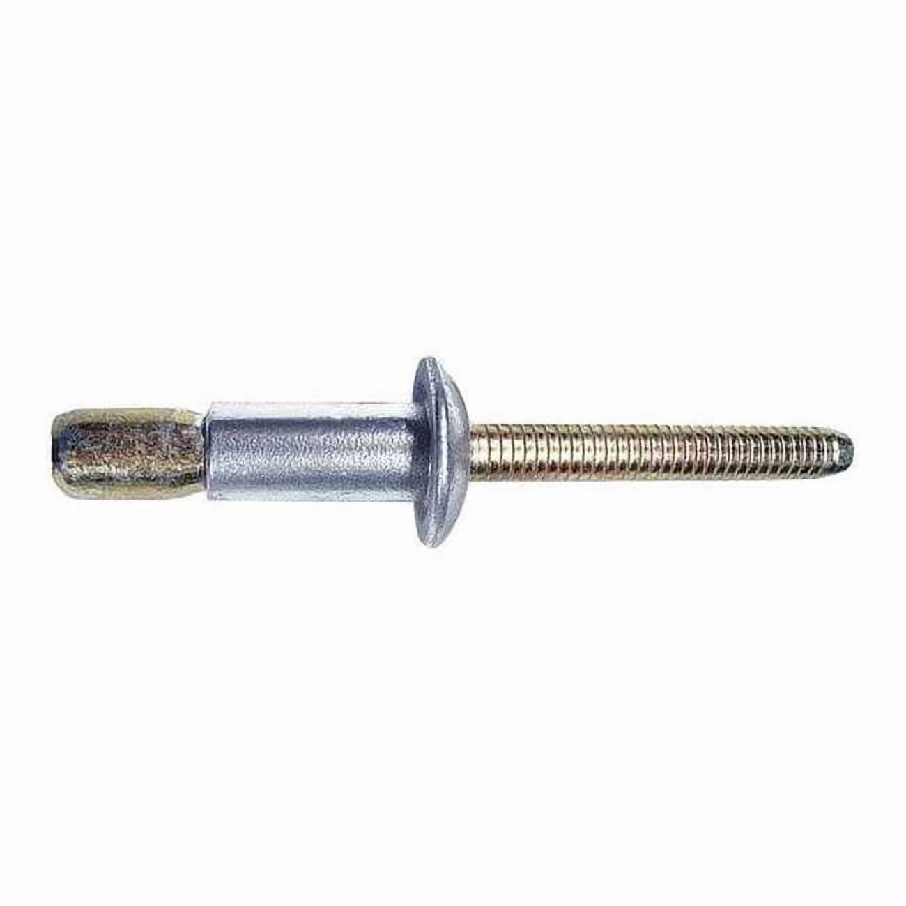 Blind Rivet, Dome Head, 3/16 in Dia., 31/64 in L, Aluminum Body, 25 PK