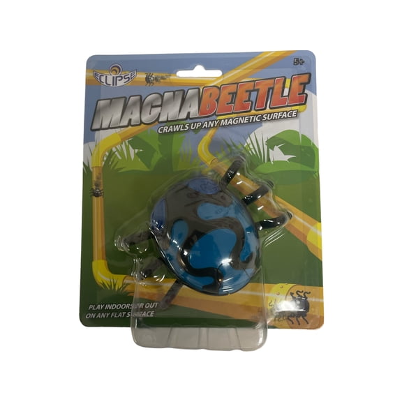 Magna Motion Electronic Magnetic Beetle Set of 2 Blue/Red - Crawling Prank Toy for Metal Surfaces - Battery-Operated Fun Racer & Gag Gift Requires 2 AAA per Beetle