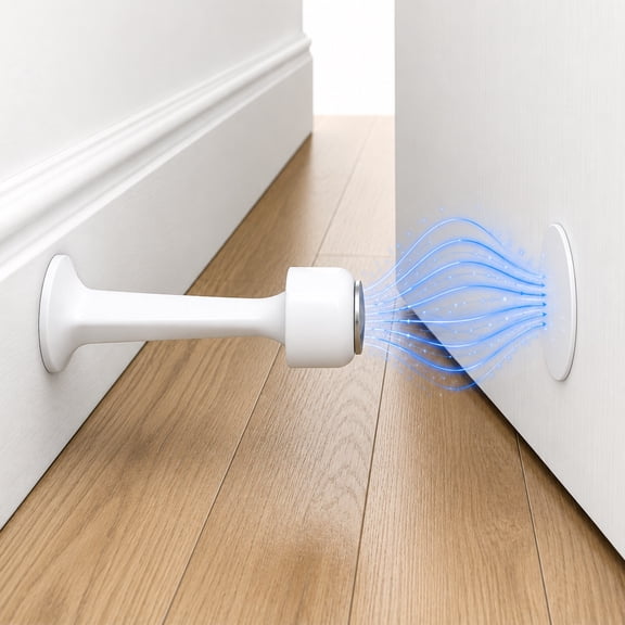 Magna Stop Magnetic Doorstop Converter – Converts Existing Doorstops Into Magnetic Doorstops – No Tools Required – White – 2 Door Bundle