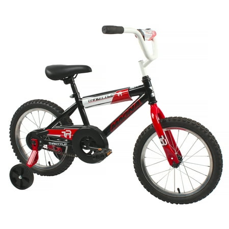 Magna Throttle 16-Inch BMX Kids Bicycle, Ages 5-7, Black – Boys Bike with Training Wheels