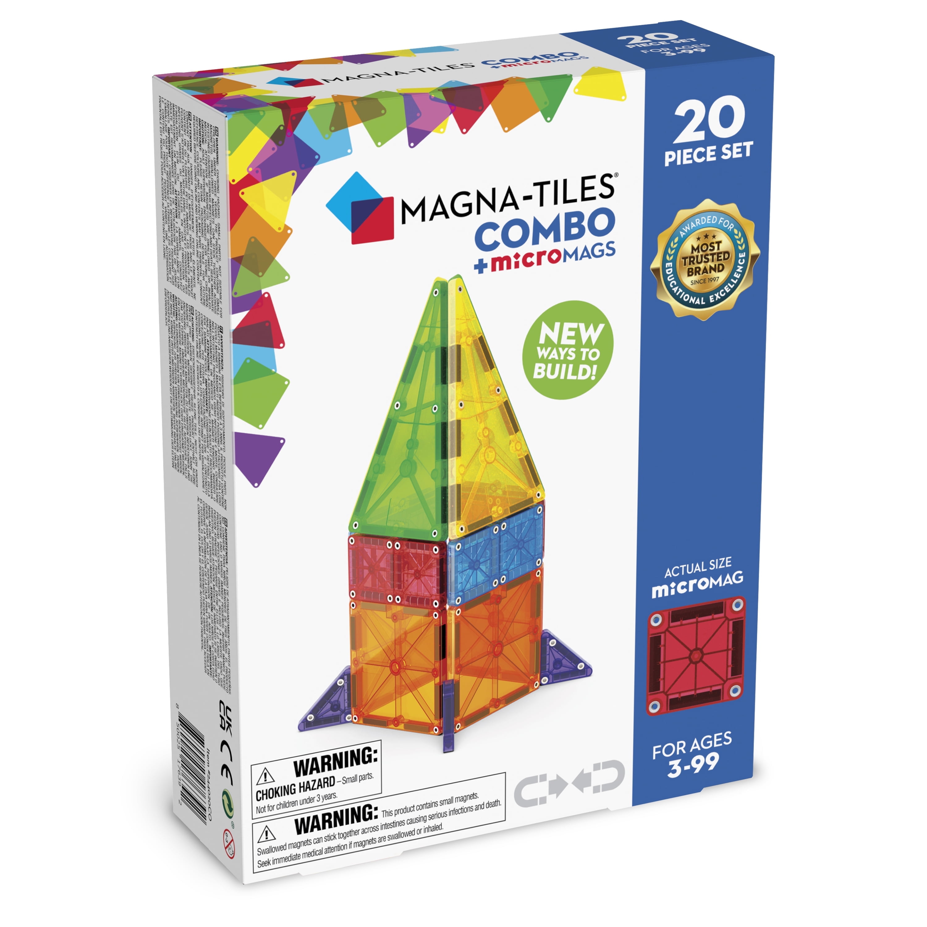 MAGNA-TILES Combo 20-Piece Magnetic Construction S