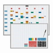 Planning Board, Steel, 48 in, 72 in, Aluminum Frame, White, Gloss EBK-4872