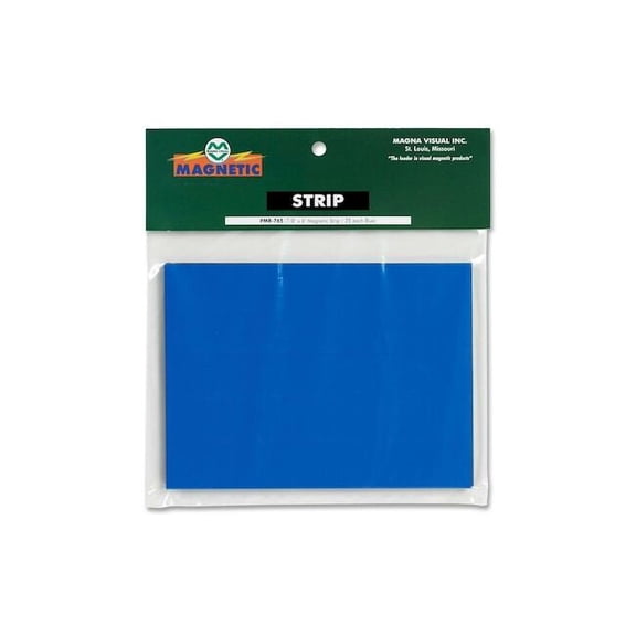 Magna Visual Magnetic Strips, Pre-Cut, 6in, Blue, PK25 PMR-765
