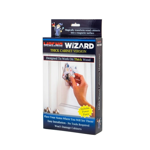 The Magna Wizard! Better than Fridge Magnets -Magnetic Surface on kitchen cabinet. Place Important Notes and Pictures Where You Will See Them (Thick Wood Cabinets (Raised Panel))