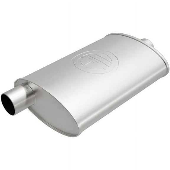 MagnaFlow 1001779 13 in. Oval Exhaust Muffler - 2 in. Offset ID x 2 in. Center OD