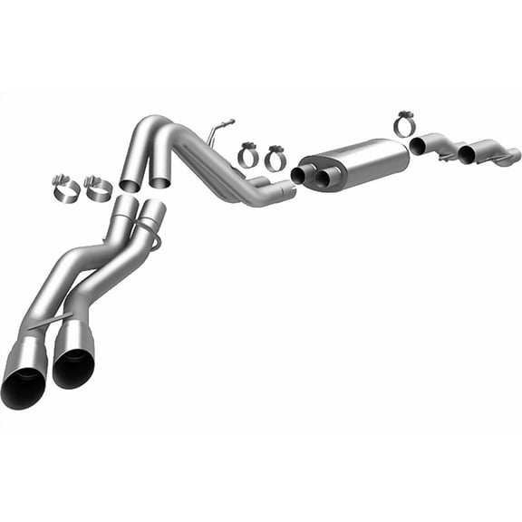 MagnaFlow 11 Ford F-150 3.7L/5.0L/6.2L SS Catback Exhaust Dual Same Side Exit w/ 3.5in SS Tips Fits select: 2011-2014 FORD F150