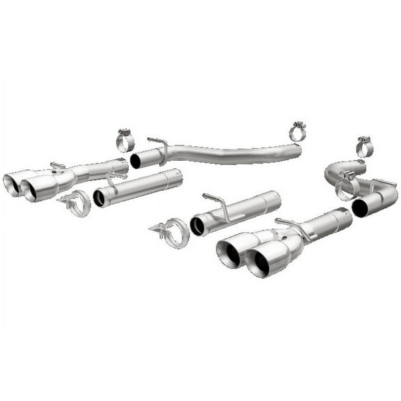 MagnaFlow Axle-Back, SS, 2.5in, Quad Split Rear 3.5in Tip 2015 Dodge Challenger R/T 5.7L