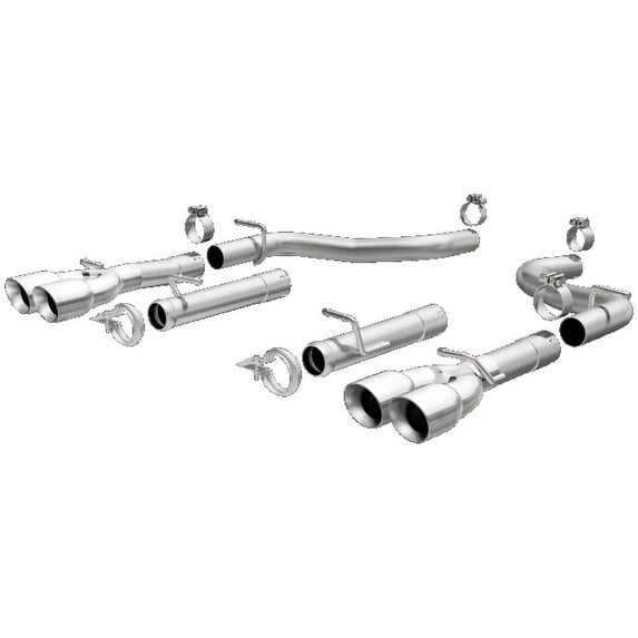 MagnaFlow Axle-Back, SS, 2.5in, Quad Split Rear 3.5in Tip 2015 Dodge Challenger R/T 5.7L