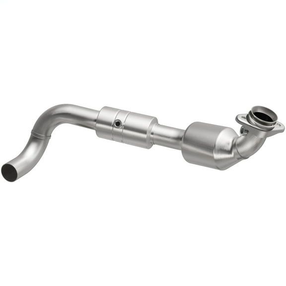MagnaFlow California Converter 558238 Direct Fit California Catalytic Converter; 2.5 in. Tubing; 2.5 in. Inlet/Outlet; L-7.875 in. W-5 in.; L-32.375 in. Overall; Not Air Tube Kit Adaptable; Stainless;