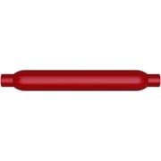 Magnaflow Performance Exhaust 13115 Glass Pack Muffler; 2.25 in. Round; 2.25 in. In/Out; Body L-12 in.; Overall L-16 in.; Center/Center; Aluminized Red Coated;