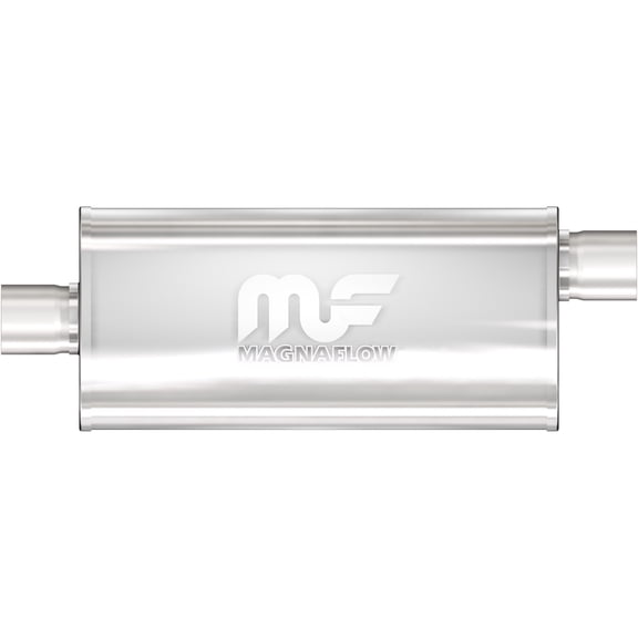 MagnaFlow Performance Exhaust Muffler 12289: 3"/3" Inlet/Outlet, 5x8x24" Oval, Stainless Steel, Satin Finish