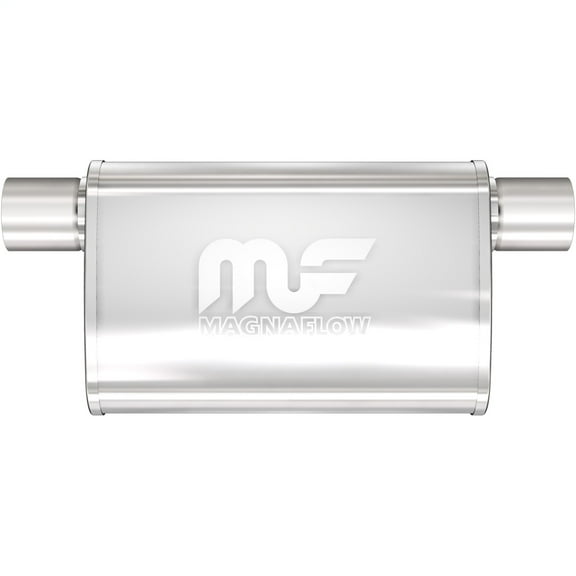 MagnaFlow Performance Exhaust Muffler 11376: 2.5"/2.5" Inlet/Outlet, 4x9x11" Oval, Stainless Steel, Satin Finish