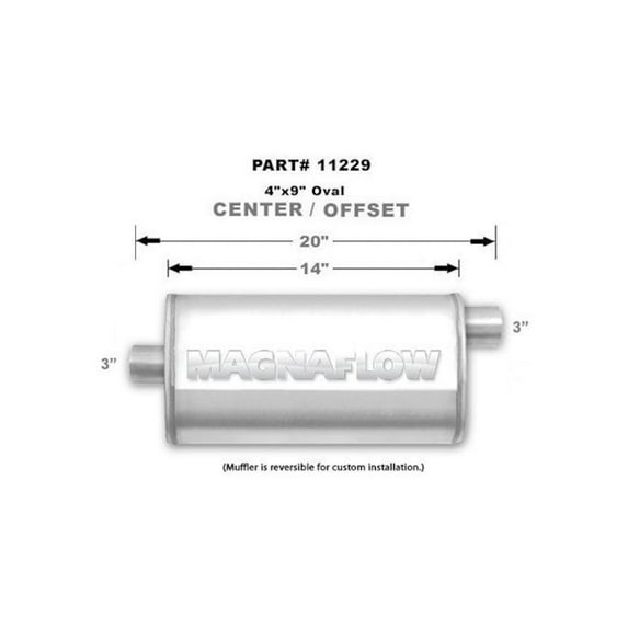 MagnaFlow Performance Muffler 11229: 3 Inlet/Outlet Universal Fit Stainless Steel