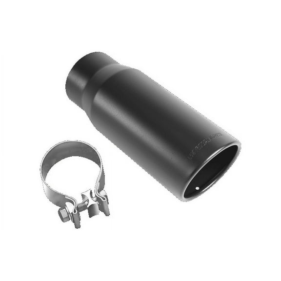 MagnaFlow Tip Stainless Black Coated Single Wall Round Single Outlet 5in Dia 4in Inlet 13in L