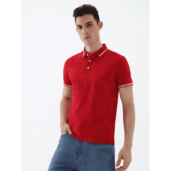 MagnaMan Men's & Big Men's Performance Easy Care Solid Short Sleeve Polo Shirt, up to 4XL