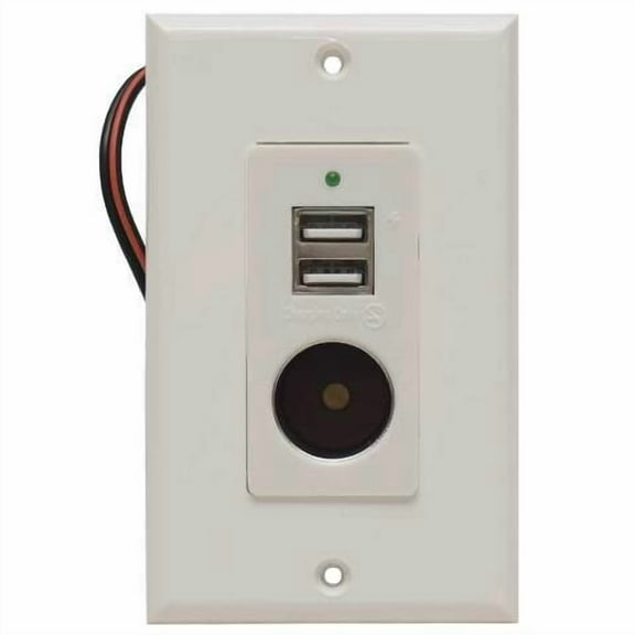 Magnadyne Boat Wall Mount USB Charger WCP-12V-B | 12V Ports