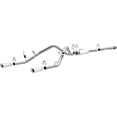 Magnaflow 14 Chevy Silverado V8 5.3L CC/EC Cab Dual Split Rear Exit Stainless Cat Back Perf Exhaust Fits select: 2014-2018 CHEVROLET SILVERADO, 2014-2018 GMC SIERRA