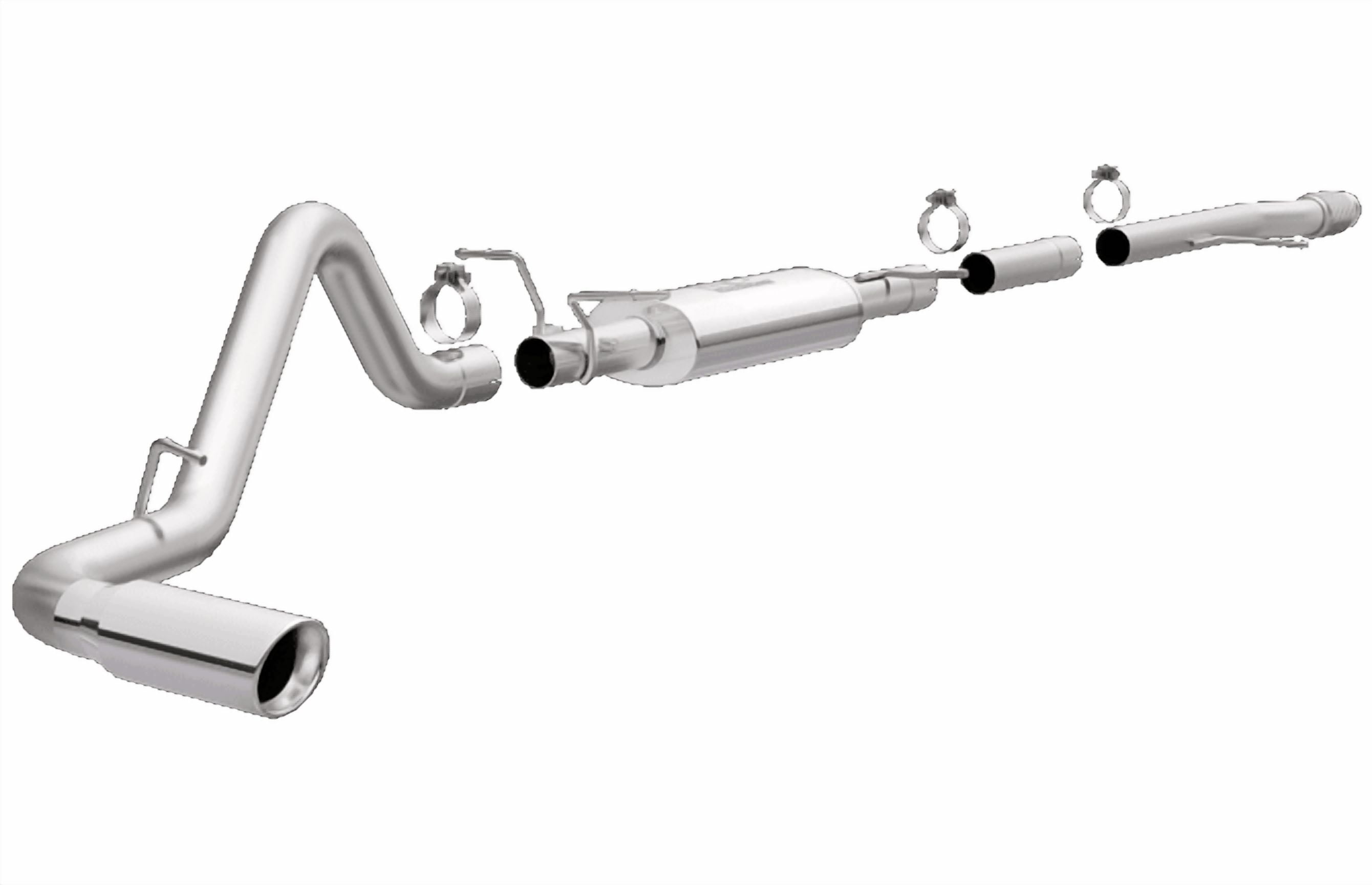 Magnaflow 14 Chevy Silverado V8 5.3L CC/EC Cab Single P/S Rear Exit Stainless Cat Back Perf Exhaust