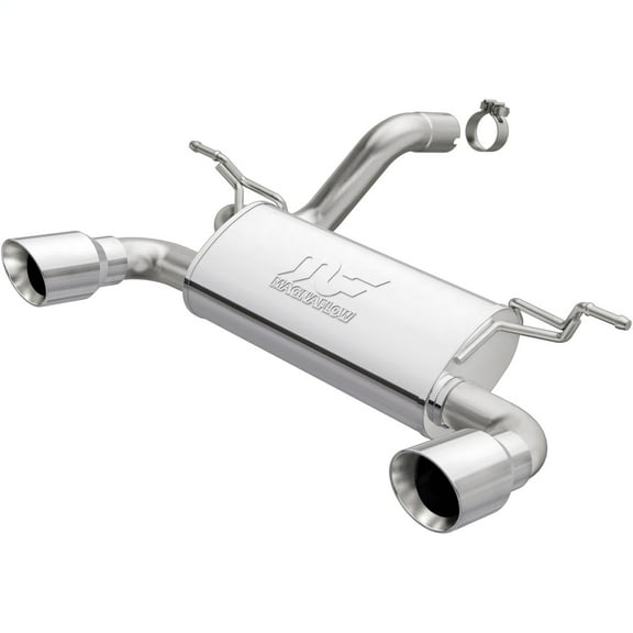 Magnaflow Performance Exhaust 19385 MF Series Performance Axle-Back Exhaust System; 2.5 in.; Incl. Tubing/Muffler/Hardware/4 in. Round Tips; Dual Split Rear Exit; 409 Stainless Steel;