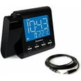thumbnail image 1 of Magnasonic Projection Alarm Clock with AM/FM Radio, Battery Backup, Auto Time Set, Dual Alarm, Sleep Timer, Indoor Temperature/Day/Date Display & Bonus 3.5mm Aux Stereo Cable, 1 of 3