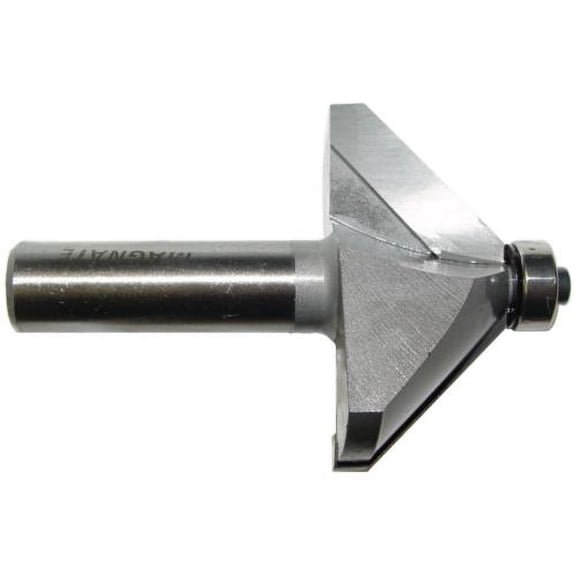 Magnate 0907 Chamfer Carbide Tipped Router Bit - 45 Degree, 1" Cutting Height, 1/2" Shank Diameter, 1-1/2" Shank Length, 2" Overall Diameter