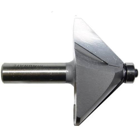 Magnate 0908 Chamfer 2 Flute Carbide Tipped Router Bit  45 Degree; 1-3/16" Cutting Height; 1/2" Shank Diameter; 1-1/2" Shank Length; 2-5/8" Overall Diameter