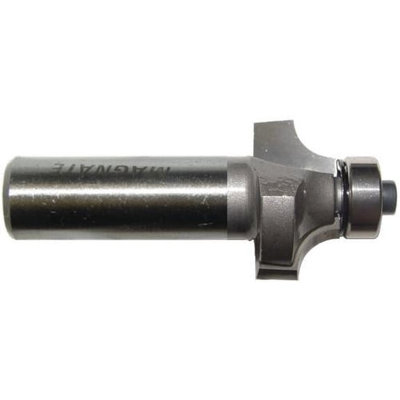 Magnate 1207 Corner Rounding ( Round Over )/Beading Router Bit - 1/4" Radius, 7/16" Cutting Length, 1/2" Shank Diameter, 1" Overall Diameter, 1-1/2" Shank Length