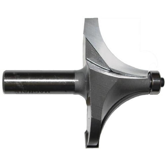 Magnate 1214 Corner Rounding ( Round Over )/Beading Router Bit - 1-1/8" Radius, 1-3/8" Cutting Length, 1/2" Shank Diameter, 2-3/4" Overall Diameter, 1-1/2" Shank Length