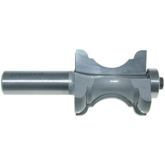Magnate 1344 Classic Astragal Router Bit - 1-1/2" Cutting Length, 3/16" & 1/2" Radius, 1-3/8" Overall Diameter, BR-05 Bearing