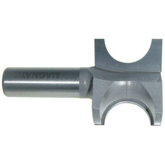Magnate 1705 Bull Nose (Half Round) Router Bit - 3/4" Bead Diameter, 3/8" Radius, 1-7/16" Overall Diameter