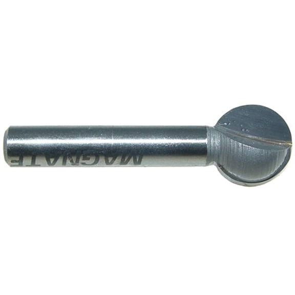 Magnate 2522 Plunge Ball End Carbide Tipped Router Bit 1/2" Cutting Diameter; 1/2" Cutting Length; 1/4" Shank Diameter; 1/4" Radius; 1-1/4" Shank Length; 2 Flute