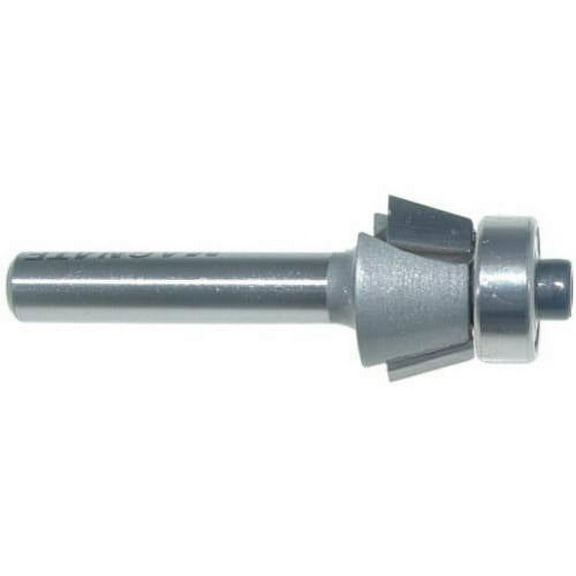 Magnate 3101 Bevel Trim Carbide Tipped Router Bit with Bearing 15 Degree; 2 Flute; 1/4" Cutting Height; 1/4" Shank Diameter; 1-1/4" Shank Length