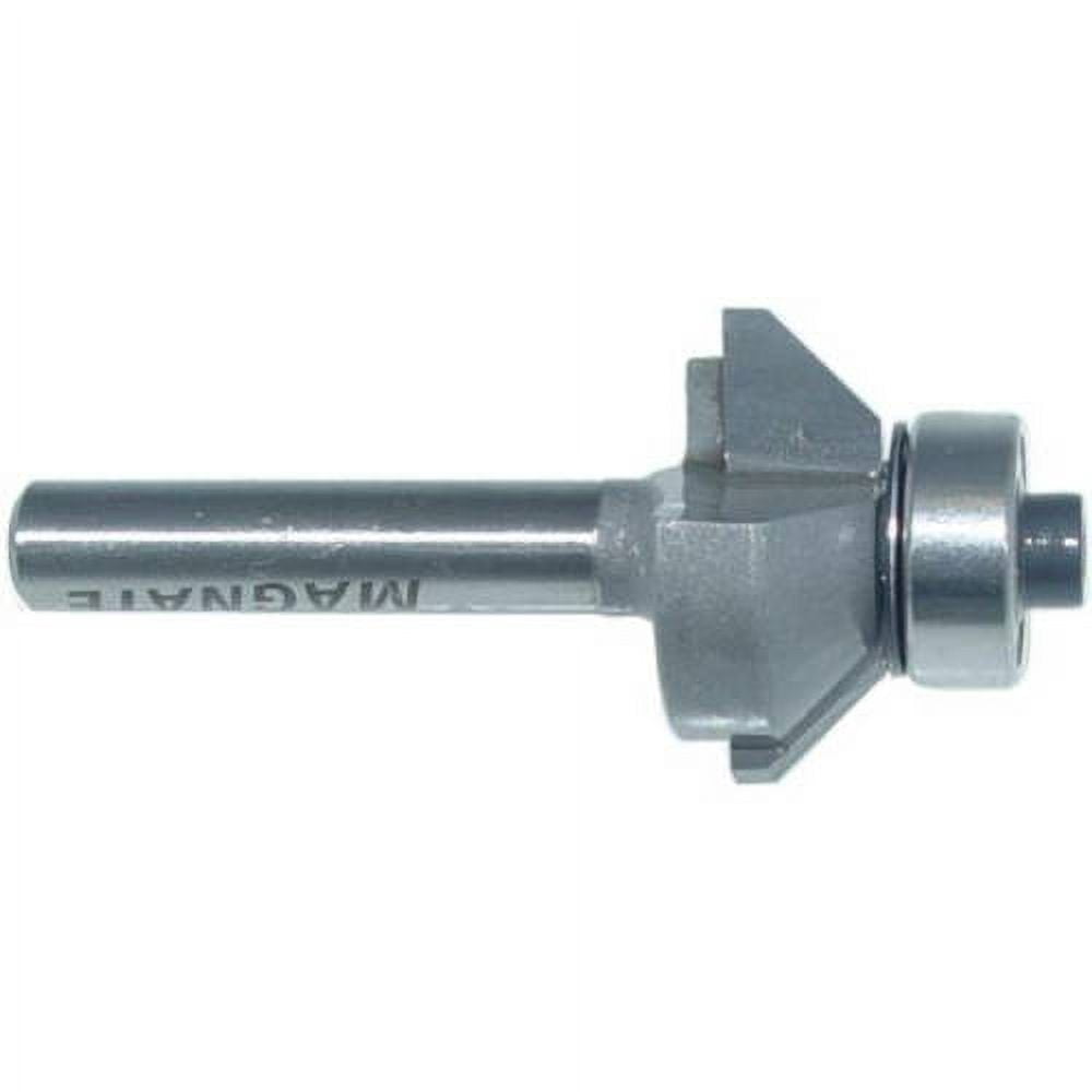 Magnate 3103 Bevel Trim Carbide Tipped Router Bit with Bearing — 45 Degree; 2 Flute; 1/4" Cutting Height; 1/4" Shank Diameter; 1-1/4" Shank Length