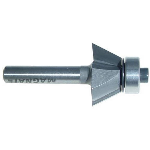 Magnate 3105 Bevel Trim Carbide Tipped Router Bit with Bearing  25 Degree; 2 Flute; 7/16" Cutting Height; 1/4" Shank Diameter; 1-1/4" Shank Length