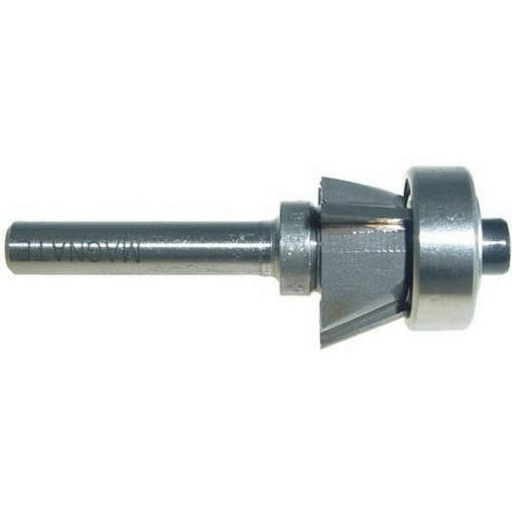 Magnate 3202B Bevel Trim Carbide Tipped Router Bit with Bearing 22 Degree; three Flute; 3/8" Cutting Height; 1/4" Shank Diameter; 1-1/4" Shank Length