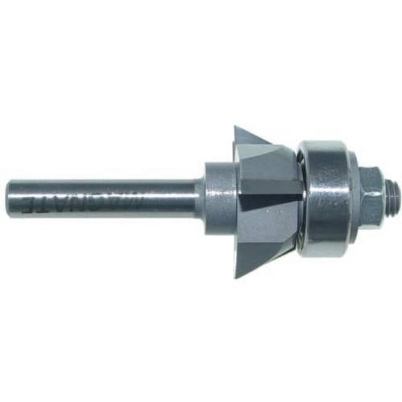 Magnate 3203 Bevel Trim Carbide Tipped Router Bit with Bearing 30 Degree; three Flute; 7/16" Cutting Height; 1/4" Shank Diameter; 1-1/4" Shank Length