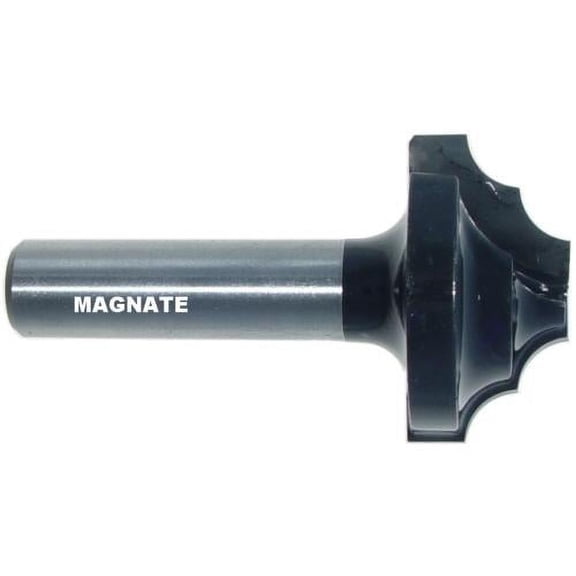 Magnate 3495 Double Bead Flat Plunge Router Bit - 1/2" Small Diameter, 1-1/2" Cutting Diameter, 1/4" Radius, 3/4" Cutting Height