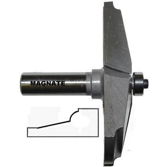 Magnate 3806B Raised Panel Router Bit, Horizontal 12 Degree Face Cut and Quarter Round Profile; 1-1/2" Reveal ; 3-1/2" Overall Diameter; 1/2" Shank Diameter; 5/32" Radius; 1-1/2" Shank Length