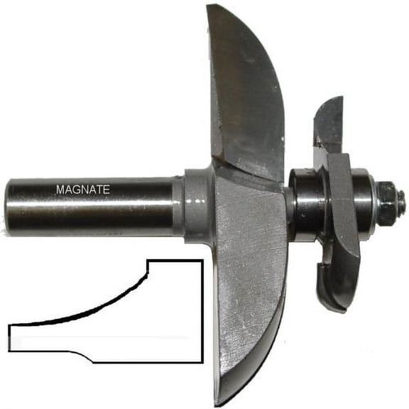 Magnate 3807C Raised Panel Router Bit, Convex with Under Cutter - 1-3/8" Reveal , 3-1/2" Overall Diameter, BR-05 Bearing